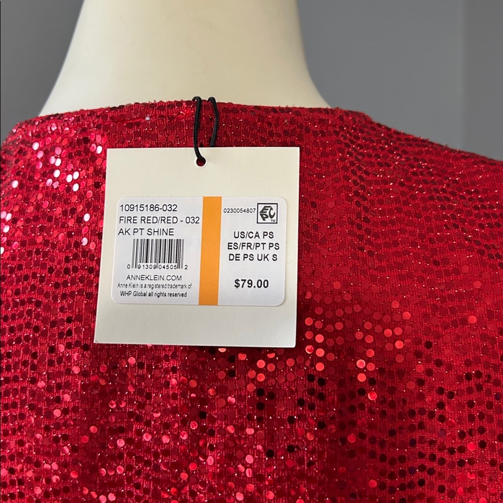 NWT Anne Klein Red Sequin Jacket - Picture 11 of 16